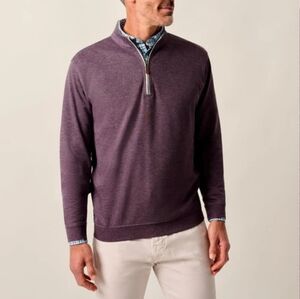 Johnnie-O Men's Sully 1/4 Zip Pullover Size M Purple Plum Golf Wrinkle Resistant